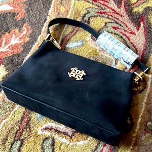 Rustic Cuff black suede bag